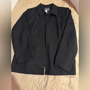 Sag Harbor Full Zip Long Sleeve Black Jacket  Size 16 100% Wool Fully Lined